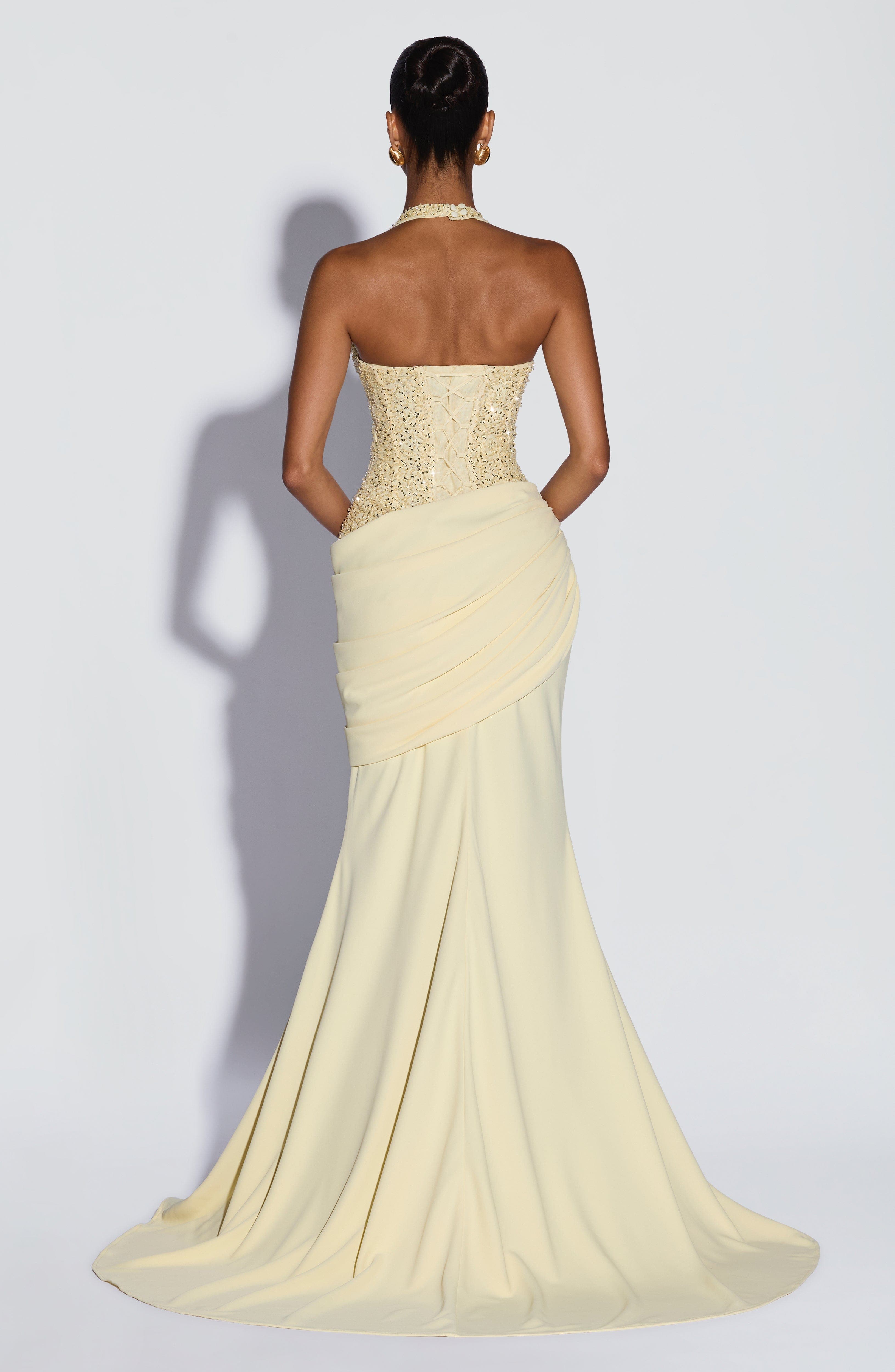 Luxury Lifestyle - Luxury Halter V Sequin Maxi Gown