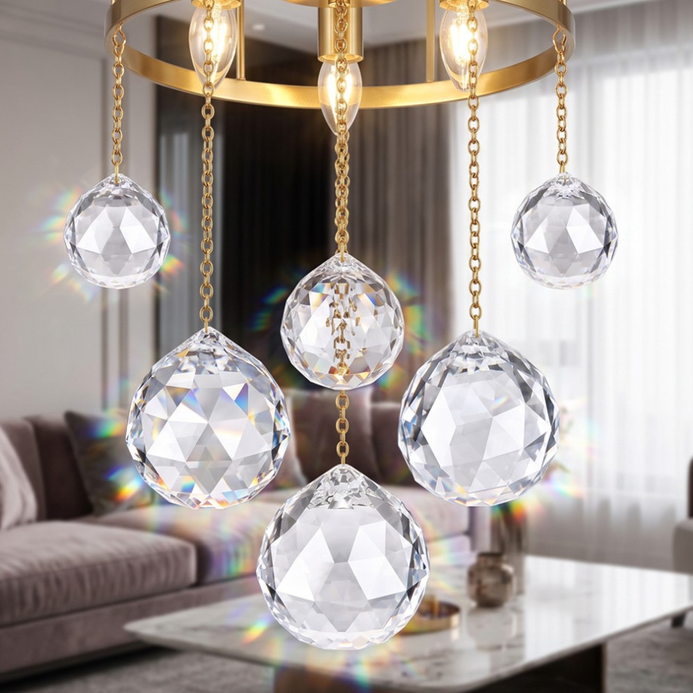 Crystal Ball Decor - 20/30/40/50/60mm Clear Crystal Feng Shui Lamp